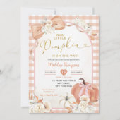 Invitation Orange Fall Floral Coquette Citrouille Baby shower (Devant)