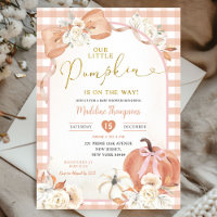 Orange Fall Floral Coquette Citrouille Baby shower