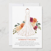 Invitation Orange Fall Floral Mariage Fête des mariées de rob (Devant)