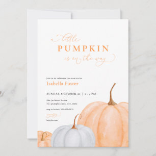 Invitation Orange Fall Little Citrouille Baby shower Invitati