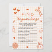 Invitation Orange Fall Trouvez l'invité Bingo Baby shower jeu (Devant)