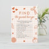 Invitation Orange Fall Trouvez l'invité Bingo Baby shower jeu (Debout devant)