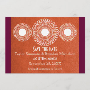 Invitation Orange Far East Elegance Enregistrer la date