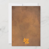 Invitation Orange feuille brun mariage douche nuptiale (Dos)