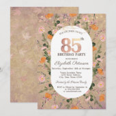 Invitation Orange Fleur sauvage lampes 85e anniversaire (Devant / Derrière)