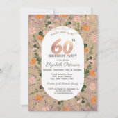 Invitation Orange Fleur sauvage Lights 60e anniversaire (Devant)