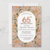 Invitation Orange Fleur sauvage Lights 65e anniversaire (Devant)