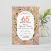 Invitation Orange Fleur sauvage Lights 65e anniversaire (Debout devant)