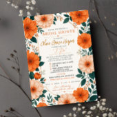 Invitation Orange Floral Bride To Be Party Invite