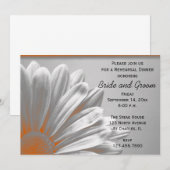 Invitation Orange Floral Faits saillants Dîner de répétition  (Devant / Derrière)