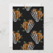 Invitation Orange Floral Gothique Skulls Bridesmaiers Déjeune (Dos)