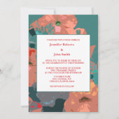 Invitation Orange Floral Green Feuilles Art Abstrait Mariage (Devant)
