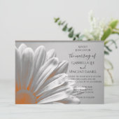 Invitation Orange Floral Highlights Mariage (Debout devant)