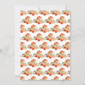 Invitation Orange Floral Rustique Baby shower Citrouille (Dos)