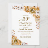 Invitation Orange Floral Surprise 30e anniversaire (Devant)