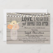 Invitation orange florale rustique de Fête de la (Devant)