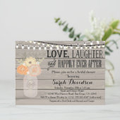 Invitation orange florale rustique de Fête de la (Debout devant)