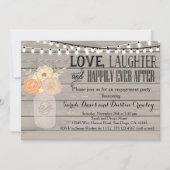 Invitation orange florale rustique de partie de (Devant)