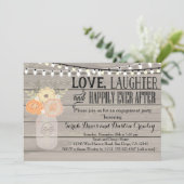 Invitation orange florale rustique de partie de (Debout devant)