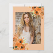 Invitation Orange Flowers 🎓 diplôme (Dos)