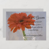 Invitation Orange Gerber Daisy in Vase Wedding Enregistrer la (Devant / Derrière)