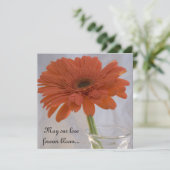 Invitation Orange Gerber Daisy Mariage (Debout devant)