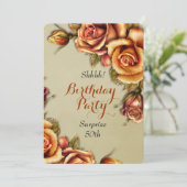 Invitation Orange Glow Rose fête d'anniversaire (Debout devant)