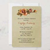Invitation Orange Glow Rose fête d'anniversaire (Dos)