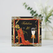 Invitation Orange Gold Fabulous 30 Anniversaire Party 3 (Debout devant)