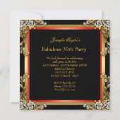 Invitation Orange Gold Fabulous 30 Anniversaire Party 3 (Dos)