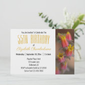 Invitation Orange Gold Floral Succulent 55e fête d'anniversai (Debout devant)
