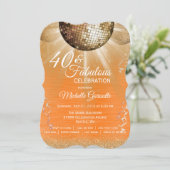 Invitation Orange Gold Glam 40 et Fabulous Disco Anniversaire (Debout devant)