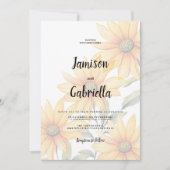 Invitation Orange green sunflower summer floral Wedding  (Devant)