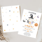 Invitation Orange Halloween Ghost Little Boo Baby shower