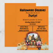 Invitation Orange Halloween Gnome Party (Devant / Derrière)