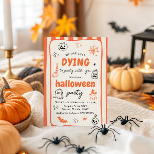 Invitation orange Halloween pour faire la fête ave