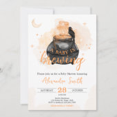 Invitation Orange Halloween Un bébé brasse du Baby shower (Devant)
