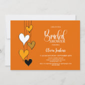 Invitation Orange Heart Theme Bridal Shower (Devant)