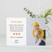 Invitation Orange Hearts Tu Seras Mon Parrain Avec Photo (Debout devant)