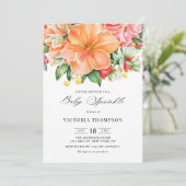 Invitation Orange Hibiscus Succulent Tropical Baby Sprinky (Debout devant)