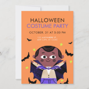 Invitation Orange Illustration Halloween Costume Party