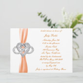 Invitation Orange Infinity Coeur nuptiale de douche Invitatio (Debout devant)