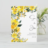 Invitation Orange jaune botanique d'été Sauvez la date (Debout devant)
