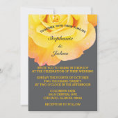 Invitation Orange Jaune Floral Gris Cool Boho Mariage (Devant)