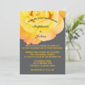 Invitation Orange Jaune Floral Gris Cool Boho Mariage (Debout devant)