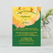Invitation Orange Jaune Forêt Florale Vert Boho Mariage (Debout devant)
