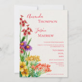 Invitation Orange Joli Jaune violet Fleur sauvage Mariage (Devant)