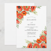 Invitation Orange Joyous Meadow Wedding (Devant / Derrière)