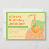 Invitation Orange Juice Box fête d'anniversaire (Devant)