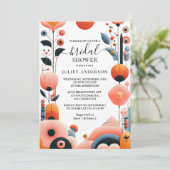 Invitation Orange les années 70 80s 90s Fête des mariées rose (Debout devant)